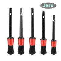 Car Detailing Brush Set 5 Sizes Fiber Plastic Handle Automotive Detail Brushes for Cleaning Car Motorcy Wheel Engine Computer PC