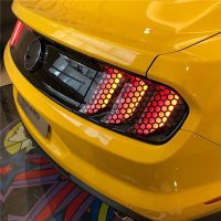 Uq 6pcs Stiker Decal Motif Sarang Lebah Warna Hitam Untuk Lampu Belakang Mobil Ford Mustang 2015-2017