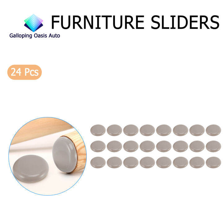 24 Pcs Furniture Sliders Gliders for Carpet Laminate Floor Sliders Self