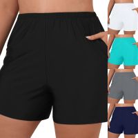 Waist Bottoms Swim Briefs Beach Shorts Ruched Bottom Cut Coverage Swimsuit Trunks