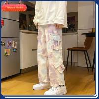 CODwumei04 ❤️TThouse❤️【Ready Stock】Tie-dye Pants Mens Fashion Casual Pocket Cargo Pants Men Streetwear Korean Loose Hip-hop Straight Wide-leg Pants Mens Trousers