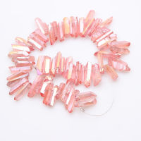 Natural Pink crystal Quartz Top Drilled Slice Loose Beads,Yellow Crystal Stone Slab Pendant Necklace Jewelry Making 15.5 "strand