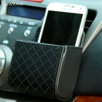 ✤๑ Car Storage Bag Outlet Vent Tidy Storage Box Car Organizer Auto Interior Accessories Pocket Glasses Phone Container PU Leather