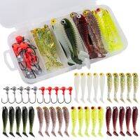 Goture 40pcs/lot Soft Lure Kit Soft Fishing Lure 5cm 0.7g Jig Head Hook 3.2cm 3.5g Fishing Hooks with Fishing Tackle Box Pesca Accessories