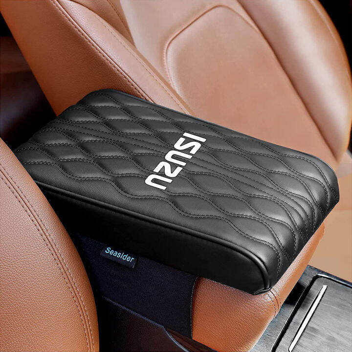 Waterproof cowhide Leather Quilted Armrest Box Cover for ISUZU DMAX MUX DMAX Lazada