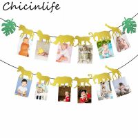 Chicinlife Safari Jungle 12 Month Photo Banner Happy Birthday Party Baby Shower Kids Favors 1st Birthday Bunting Garland Supplie Colanders Food Strain