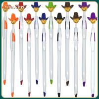 SHUKEYI 28 Pcs พลาสติกสำหรับตกแต่ง ปากกาน่ารักๆ หมวกคาวบอย ปากกาหมึกน่ารักแปลกใหม่ ของใหม่ ปากกาสำหรับเขียน ออฟฟิศสำหรับทำงาน