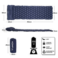 Camping Sleeping Mat Outdoor Camping Pad พร้อมหมอน Air Mattress Inflatable Cushion Fast Filling Moisture Proof Water Proof