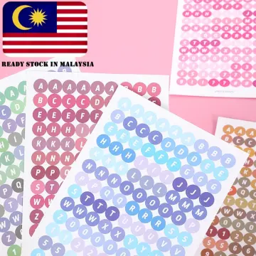 220pcs 8 Sheets Capital Letter Stickers 3 Inch Self Adhesive