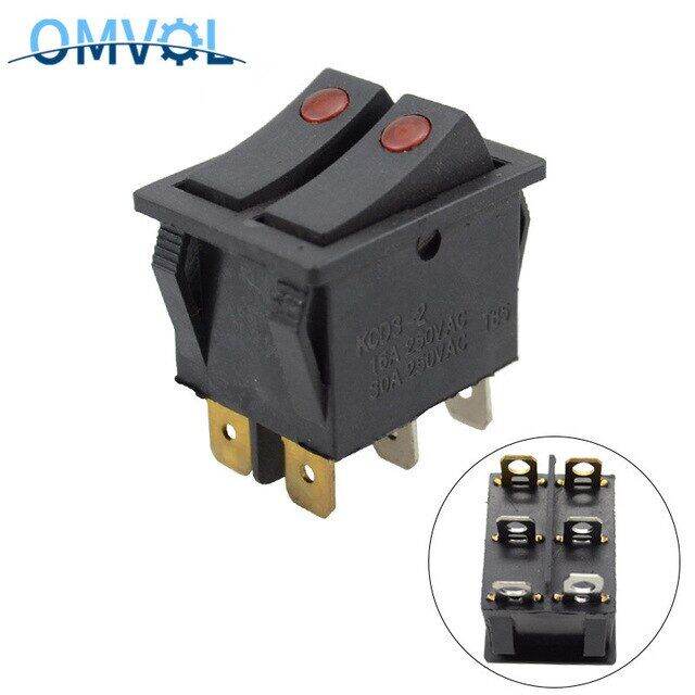 Kcd4 Rocker Switch On-off Two-way 2 Position 6 Pins Electrical