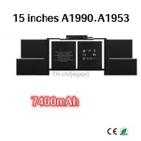 7400mAh For Apple laptop battery MACBOOK PRO 15 inches A1990 A1953 laptop battery สต็อกสำเร็จรูป agapi