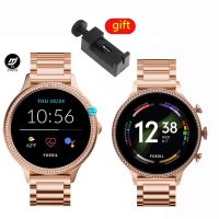 【CHUYANG SHOP】  ❦♕☸FOSSIL Gen 6 5E 42Mm ผู้หญิงสายสมาร์ทวอทช์ Fossil Gen 6 5E 42Mm สายสายนาฬิกาโลหะ Fossil Q Venture Gen 4สายรัดข้อมือกีฬาสายรัดนาฬิกาข้อมือสายสเตนเลส