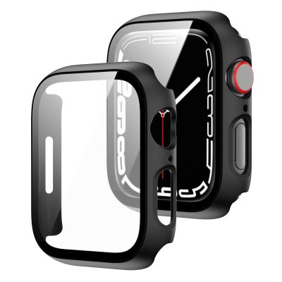 ฝาครอบเงินและกระจกสำหรับ Iwatch ปกป้องหน้าจอ5 Apple และสำหรับ4 7 6 41 40 45มม. กรอบนาฬิกาสมาร์ทซีรีส์44