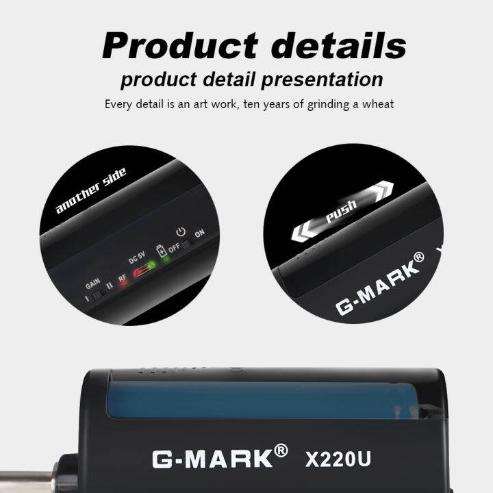 ไมโครโฟนไร้สาย-g-mark-x220unew-มือถือปรับความถี่ต่างๆสีชาร์จสำหรับ-party-จอแสดงผลจัดการประชุม-church-school