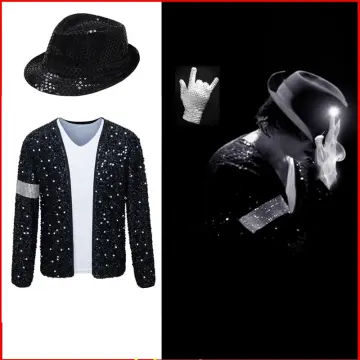 MJ Michael Jackson Classic Silver Handmade Billie Jean Shining Glove  Imitate performance Collection