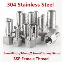 6mm 10mm 12mm Hose Barb Tail 1/4 quot; 1/2 quot;Inch BSP Female Thread Connector Joint Pipe Fitting SS 304 Stainless Steel Coupler Adapter