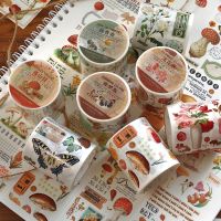 Retro Plant Butterfly Decorative Adhesive Tape Mushroom Masking Washi Tape Diy Scrapbooking Sticker Label Japanese Stationery