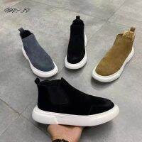 HOT★รองเท้าผ้าใบคุณภาพสูงผู้ชายฤดูหนาวรองเท้าแฟชั่นสบายๆ Nubuck หนัง Breathable ความสูงเพิ่มแบนแพลตฟอร์มรองเท้า