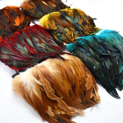 ❈ 1Meter natural Rooster Feathers trim fringe for craft plumas 13-18cm black feathers ribbon DIY Sewing clothing Party decorations