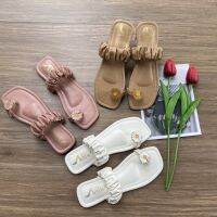 Wrinkle Flower Slippers For Women