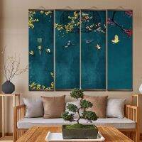 2023 ◙۞ Chinese style Morandi color celebration bird and flower home wall decoration decoracion para sala tropical wall art canvas