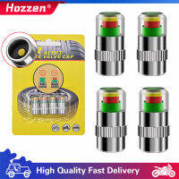 Hozzen 3สี Eye Alert การตรวจสอบความดันยางเครื่องมือ4Pcs 2.4บาร์รถยางความดันการตรวจสอบวาล์วหมวกถ้วย Sensor Indicator