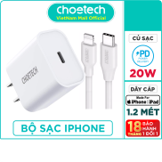 Bộ Củ Sạc Nhanh 20W Cho iPhone iPad CHOETECH PD5005 Và Cáp C to Lightning