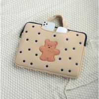 Cute Bear Laptop Sleeves 12 13 14 15 15.6 Inch Cover Laptops Carrying Bags for Macbook Air Pro 13 A2337 PC Lenovo Magicbook