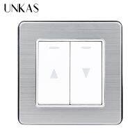 UNKAS Stainless Steel Panel Curtain Switch Wall Switch For Electric Curtain Lifting Equipment