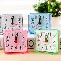 Square Small Alarm Clocks Bedroom Table Quartz Travel Portable Transparent