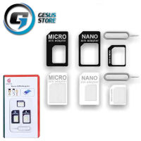 Nano Sim Adapter ชุดแปลงนาโนซิมการ์ด + เข็มจิ้มถาดซิม ถาดซิม นาโนซิม ซิมการ์ด แปลงซิม BY GESUS STORE