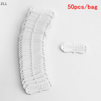 ZLL 50pcs PU หนังแท็กทำด้วยมือด้วยป้ายรักงานเย็บ DIY knittinin Tags