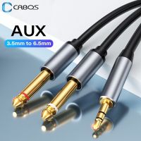 AUX Audio Cable 3.5mm to 6.5mm Adapter Mixer Amplifier Speaker 6.5mm Jack 3.5mm Adapter TRS to Dual 6.3mm Audio Splitter Cable Cables