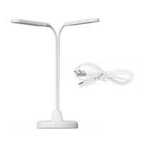 Desk Lamp, Gooseneck Adjustment 8W Desk Lamp, 6000K Double Light Area, Touch Control Brightness