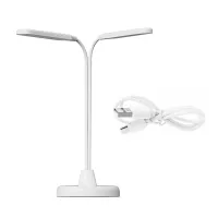 Desk Lamp, Gooseneck Adjustment 8W Desk Lamp, 6000K Double Light Area, Touch Control Brightness