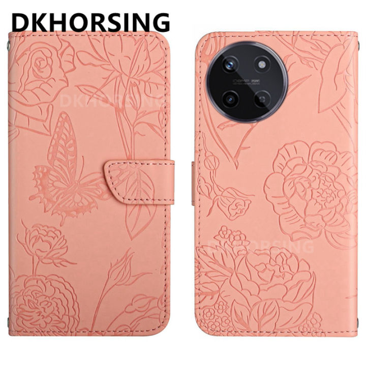 dkhorsing-เคสหนังใหม่2023สำหรับ-realme-11-4g-5g-11-nfc-11-pro-11-pro-เคสโทรศัพท์แบบดอกไม้ผีเสื้อกระเป๋าสตางค์แฟชั่นฝาพับ-realme11-nfc-pu-เคสกันกระแทก-realme11-pro