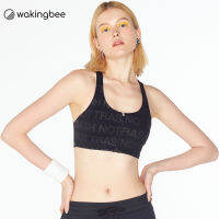 Wakingbee Trash Not Bra (Black) สปอร์ตบรา มีซิปหน้า ทรงสวย กระชับ ทำจากผ้ารีไซเคิลรักษ์โลก กันยูวี แห้งเร็ว มีฟองน้ำ