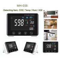 CO2 Air Quality Monitor WiFi 4-In-1 Air Detector CO2 Temperature Humidity for Home Office Grow Tent Wine Cellar