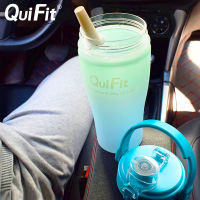 Quifit water bottle 1L straw gallon water bottle cup car airless bottle water cup portable outdoor portable gift cup waterbottle