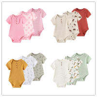 ZAV เสื้อผ้า Romper ทารกแรกเกิดแขนสั้น 3 ชิ้นด้ายผ้าฝ้าย 100 % น่ารักแฟชั่น 0-12 M