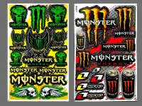 สติ๊กเกอร์แต่งรถ Monster หัวกระโหลก (สีเหลือง) Monster 2กระป๋อง (สีส้ม) มอเตอร์ไซค์ สติ๊กเกอร์ติดกระจก แต่งรถรถยนต์ ติดหมวกกันน็อค จำนวน 2 แผ่น