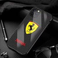 เคสสำหรับไอโฟนโทรศัพท์กันกระแทก Ferrari 14 /Pro/plus/Pro Max/ 13/12/11-กระจกป้องกัน