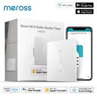 Meross ชุดอุปกรณ์ในบ้านอัจฉริยะ Wi-Fi ตัวจับเวลาม่าน Motor Listrik ตาบอดเวอร์ชัน EU/UK รองรับ Alexa Google Assistant