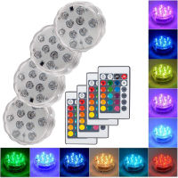 16 Colors Submersible 10 Led Light with Remote Control for Outdoor Pond Fountain Vase Garden Swimming Pool Underwater Night Lamp