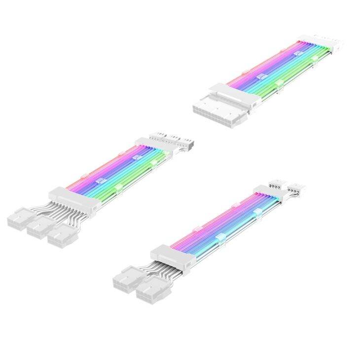 PC Case PSU Extension ARGB Cable ATX PCI-E GPU Neon Color Line ARGB ...