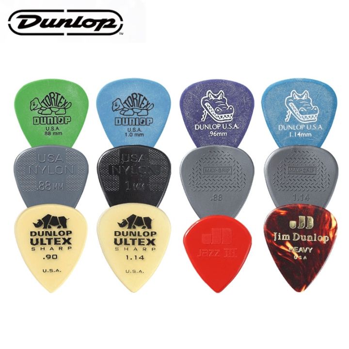 12pcs-set-original-dunlop-new-acoustic-guitar-picks-plectrum-nylon-celluloid-electric-smooth-guitar-pick-accessories