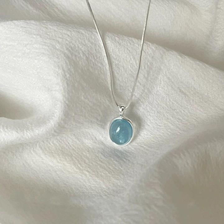 silver-necklace-fashion-jewelry-necklace-ladies-necklace-oval-aquamarine-pendant-necklace-girls-necklace