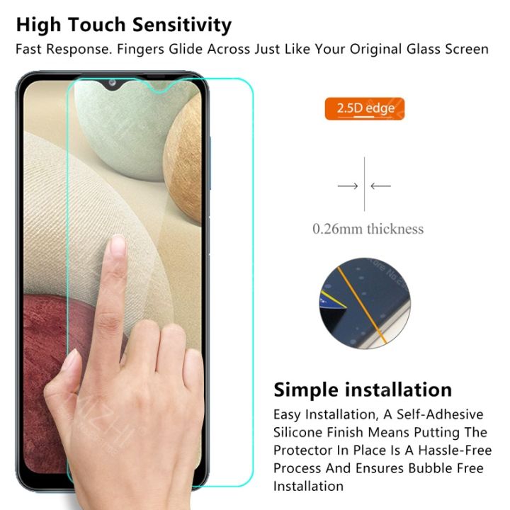 ฟิล์มป้องกัน-samsun-galaxi-ฟิล์มป้องกันแสงแวววาวกระจกเทมเปอร์-a12-samsung-galaxy-12ปกป้องหน้าจอ
