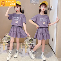แฟชั่น PAPA Children 2ชิ้น (เสื้อ + กระโปรง) ที่มีคุณภาพสูง Baju เด็กสาวชุดเกาหลีสำหรับเด็กสาวเสื้อผ้าลำลอง3-4-5-6-7-8ถึง9-10ถึง11ถึง12ปีเสื้อเสื้อยืดสำหรับวัยรุ่น Terno ขายใหม่2022 # G33-942