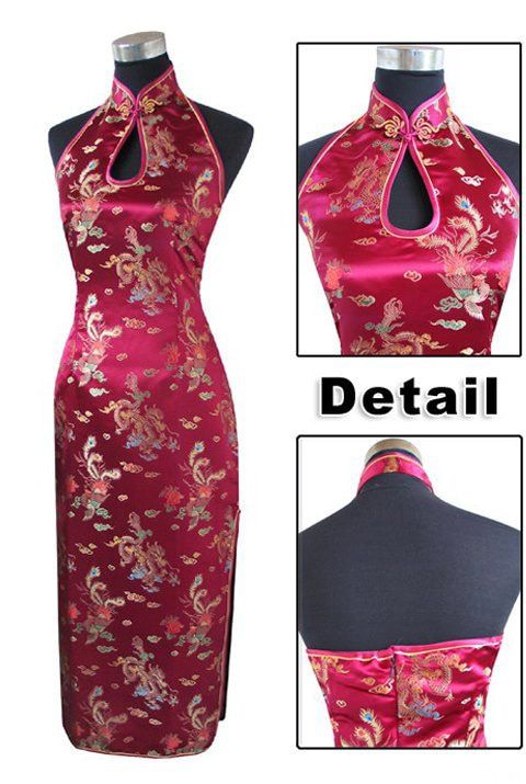 ชุดเดชุดเดรสเปิดหลังผ้าซาตินคล้องคอสำหรับผู้หญิงสไตล์จีนแบบมี-cheongsam-กี่เพ้ายาวสีกรมท่าไซส์-m-l-xl-xxl-xxxl-j3400